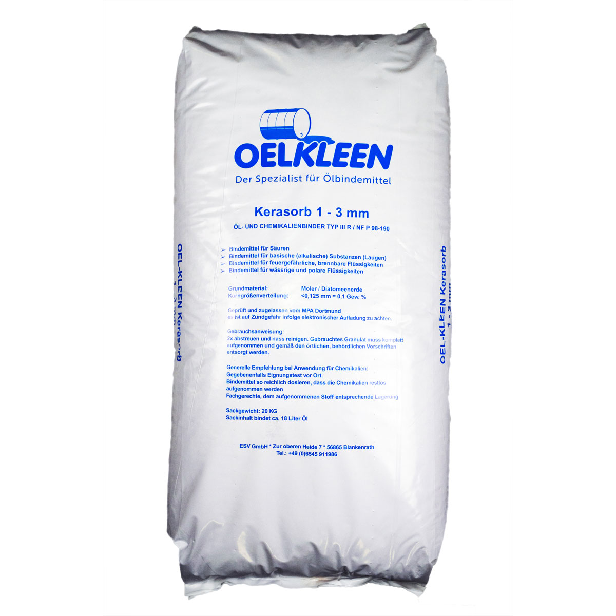 18346_1 OEL-KLEEN Kerasorb 20kg Sack, Körnung  1-3mm, Ölbindemittel Typ III R