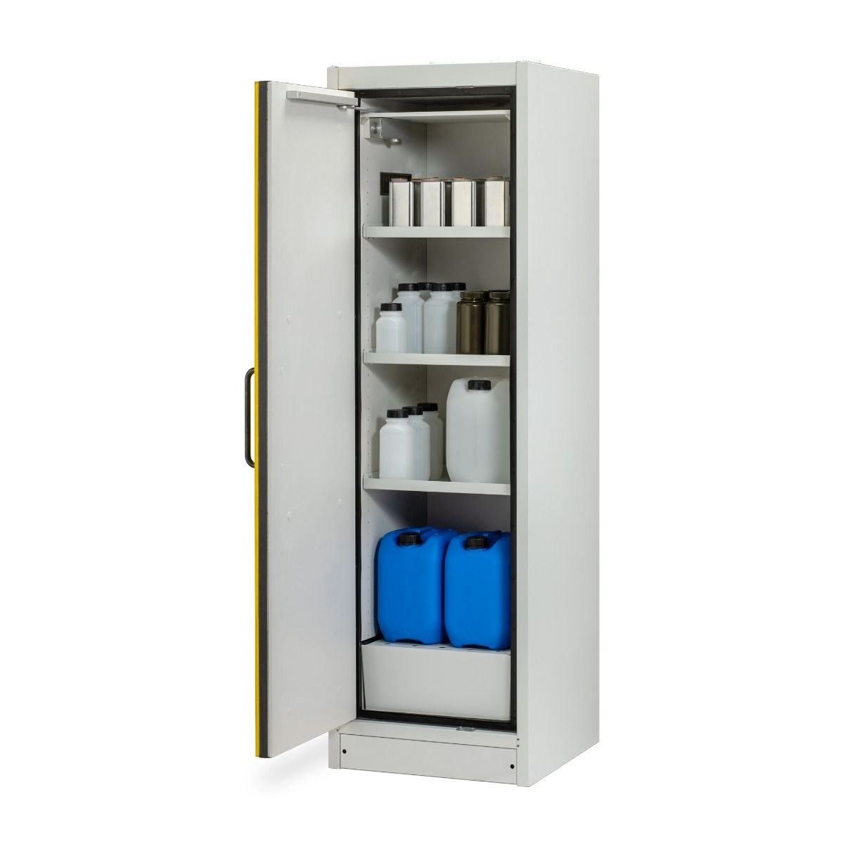 712132_1 F-SAFE Sicherheitsschrank 6/20 Typ 90 für Gebinde bis 30 Liter, Tür gelb, DIN links