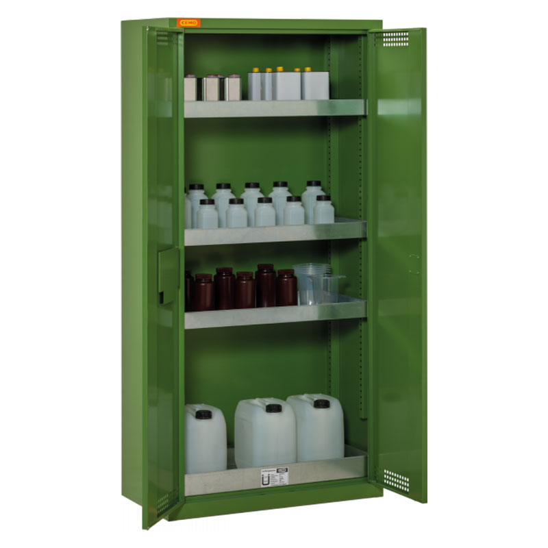 711393_1 Pflanzenschutzmittel-Schrank 10/20 RAL 6011 mit 4 Lagerebenen