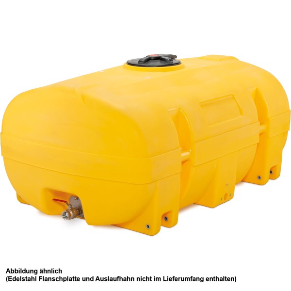 PE-Fass kofferförmig gelb mit Dom ø 380 mm